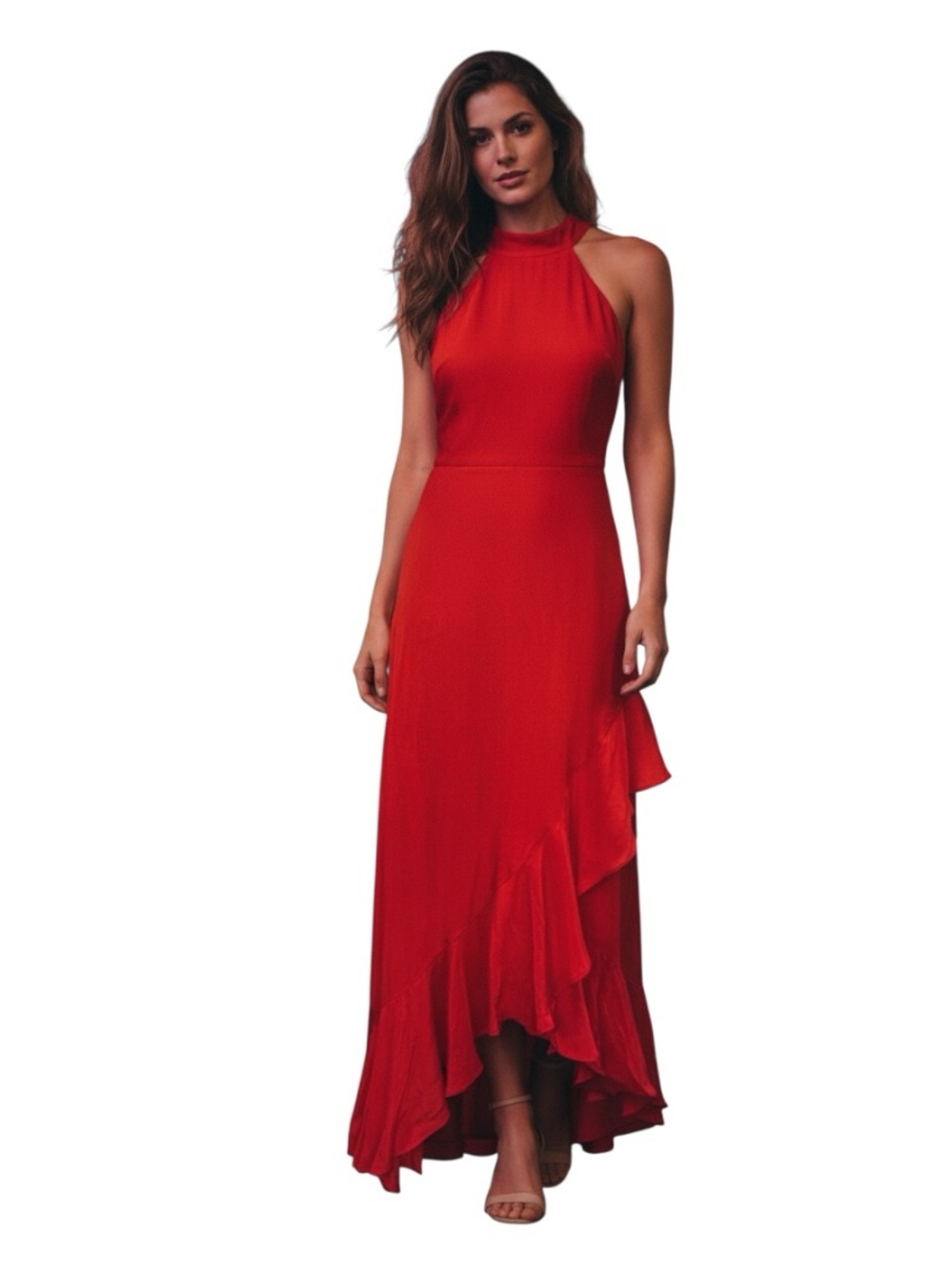 Ecru Johansson Asymmetrical Dress in Poppy